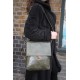 Messenger Medium Push through Bag Olive Green Leather
